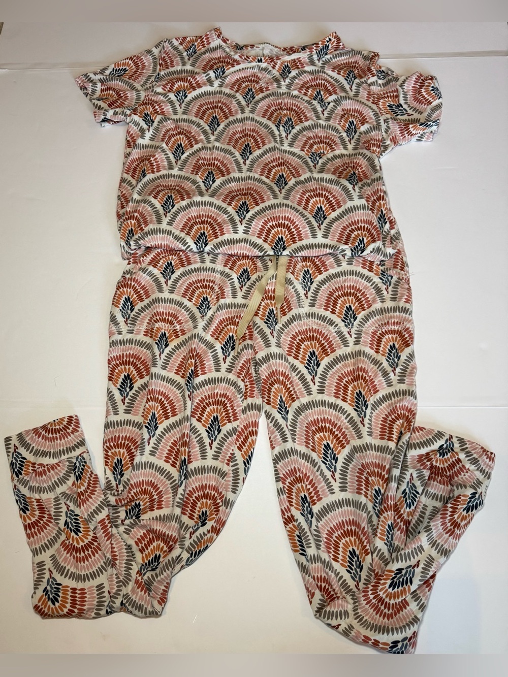 Lates by Kate Desert Deco Pajama Set Tee Jogger Modal Loungewear Med
